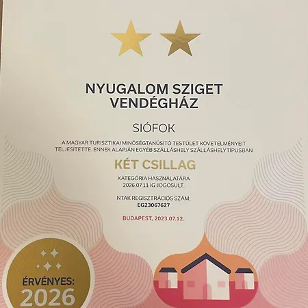 Nyugalom Sziget Vendeghaz Apartamento Siófok